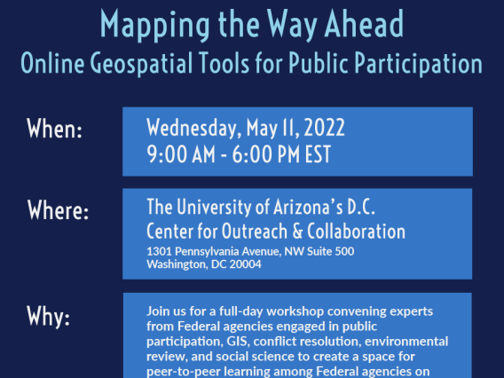 Mapping the Way Ahead: Online Geospatial Tools for Public Participation event announcement