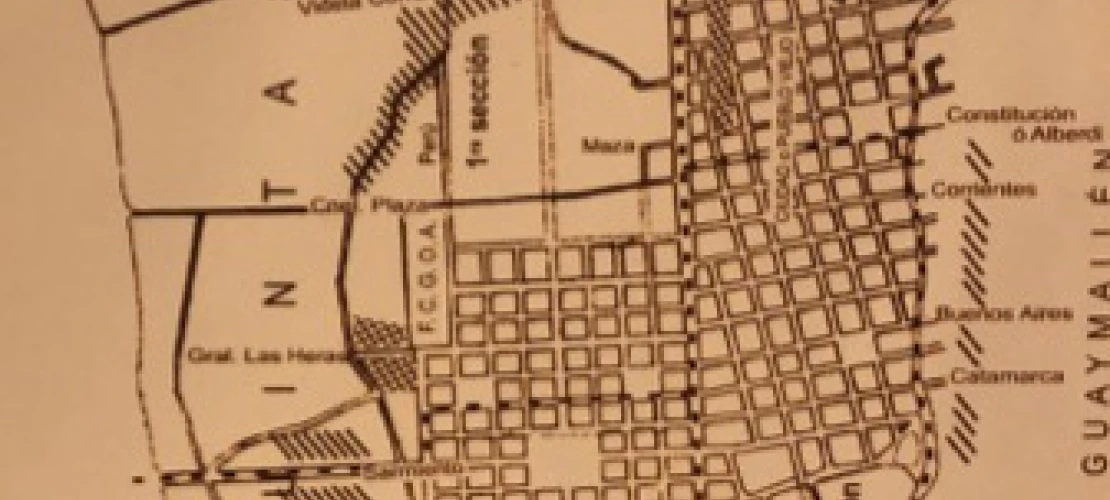 Plan of Mendoza in 1900 