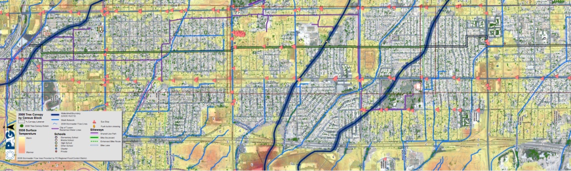 cropped map of tucson